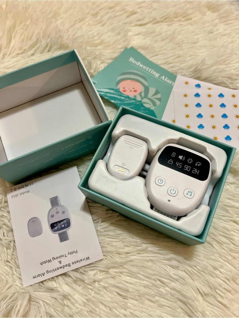 Wireless Bedwetting Alarm & Potty Training Watch - White Brand New in box